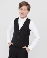 Жилет классический с V-образным вырезом черный Button Blue, школьная форма для мальчиков  фото, kupilegko.ru